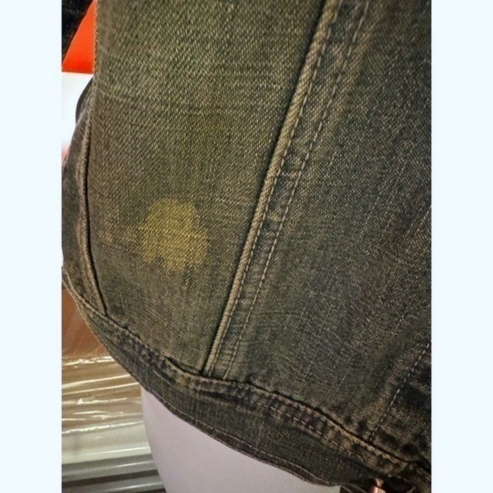 Eddie Bauer True Vintage L 90's 100% Cotton Denim Distressed Trucker Jacket - Picture 9 of 15